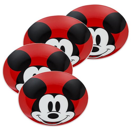 Disney Mickey Mouse 8-Inch Ceramic Salad Plate 4-Pack